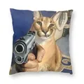 Housse de coussin Double face grande disquette chat Gangsta décoration imprimée pour canapé