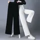 Pantalon décontracté à jambes larges pour femmes tendance de la mode document pur classique