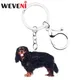 Wveni – porte-clés en acrylique noir et Tan Cavalier King Charles épagneul chien hokder bijoux