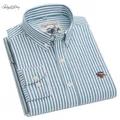 DAVYDAISY – chemise à manches longues pour hommes nouvelle chemise Oxford 2021 coton rayé Business