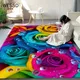 Tapis de chambre à coucher à fleurs de roses 3D tapis de sol coloré à fleurs pour salon salle de