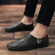 Mocassins en cuir de luxe pour hommes chaussures italiennes noires baskets de conduite pour