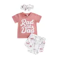 Lioraitin – ensemble Short pour bébé fille T-shirt à manches courtes imprimé flamant rose bandeau