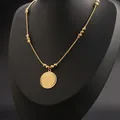 Collier pendentif plaqué or pièce de monnaie turque pour femme collier JONecklace bijoux mignons