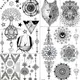 Autocollants géométriques en papier motif arbre Mandala bohémien fleur temporaire pour femme