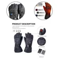 Gants de moto fiables 2 tailles écran tactile Index 3 niveaux de chauffage cyclisme gants