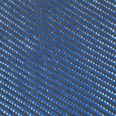 Tissu hybride en fibre d'aramide de carbone sergé bleu nouveaux matériaux 190 g/m²
