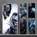 Coque de téléphone souple peinte Alien Vs Predator pour iPhone 11 12 13 14 Pro MAX 15 + Poly