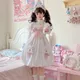 Robe Lolita Op en velours d'agneau en peluche pour étudiants robe Kawaii mignonne cousue blanc