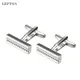 Lepton – boutons de manchette rectangulaires en chaîne pour hommes couleur argent classique