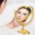 Miroir de maquillage rétro en forme de cœur argent ou or pour coiffeuse bureau salle de bain