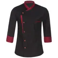 Veste de chef unisexe à manches longues pour adultes manteau de cuisinier Chamonix chemise de