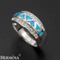 Hermosa cadeau de beauté feu mystique australie opale 925 bague en argent Sterling taille 7 8 mode