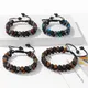 Bracelet tressé en cristal pour hommes et femmes Triple Protection œil de tigre Onyx hématite