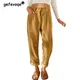 Automne Hiver Pantalons Droits Décontractés en Velours Côtelé Taille Haute pour Femmes Pantalons