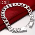 DOTEFFIL – Bracelet en argent Sterling 925 pour hommes et femmes chaîne latérale de 10mm boucle