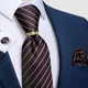 DiBanGu – cravates en soie violette pour hommes rayé en or avec anneau de mariage cravate de cou