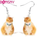 Bonsny – boucles d'oreilles en acrylique pour femmes et enfants bijoux en forme de chat chat