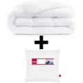 Pack oreiller et Couette de lit premium tempérée 350g blanc Aerelle soft flex Abeil Dimension