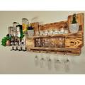 Whiskyregal Whiskybar Wandbar mit Getränkespender Weinregal aus Palette Whiskeybar mit Dosierer Schnapsregal aus Holz Palettenmöbel