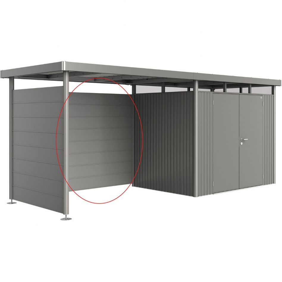 Biohort Rückwand für Seitendach Gerätehaus HighLine H2-H5 quarzgrau-met, Gr. S (134x180 cm) Image