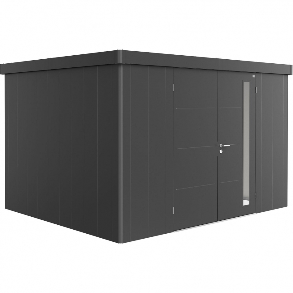 Biohort Gerätehaus Neo dunkelgrau-metallic Geräteschuppen, Doppeltür, 3D (348x292 cm) Image