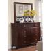 F&L Homes Studio Adabellaci 8 Drawer 55" W Double Dresser w/ Mirror Wood in Brown | 79 H x 55 W x 17 D in | Wayfair FLS4S3F3G7W36