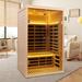 KISRAIS Single Person Indoor Bluetooth Compatible Far Infrared Sauna in Hemlock in Brown | 76.38 H x 47.44 W x 38.19 D in | Wayfair W632002JAM