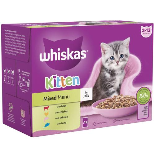48x85g Kitten Mixed Selection in Jelly Whiskas Wet Cat Food