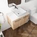Millwood Pines Pelyhes 30" Bathroom Vanity w/ Sink, Wall-Mounted Bathroom Vanity w/ Soft Close Door in Brown | Wayfair