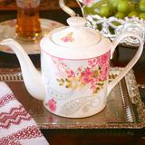 STP Goods Rose Garden Bone China Teapot Bone China in Pink/White | Wayfair 217513