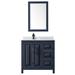 Wyndham Collection Daria 36" Single Bathroom Vanity Set w/ Mirror Wood/Marble in Blue/Black | 35.75 H x 36 W x 22 D in | Wayfair
