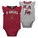 Infant Red/Heather Gray Arizona Diamondbacks Little Fan Two-Pack Bodysuit Set