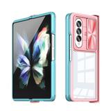 K-Lion for Samsung Galaxy Z Fold 4 Case Slim Fit Crystal Clear Back Sliding Window Camera Lens Protection Transparent HD Acrylic Soft TPU Hard PC Anti-Scratch Hybrid Case for ZFold 4 7.6 Pink