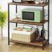 Baker's Rack, Microwave Oven Stand, 6-Tier Kitchen Utility Storage Shelf, 6 Hooks and Metal Frame - 31.5" x 15.7" x 65.7"