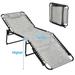 Folding Lounge Chaise Chair 4 Position Patio Recliner w/Pillow