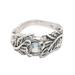 Tropical Love,'One-Carat Topaz Single Stone Ring with Leafy Motifs'