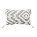 HomeRoots 13" X 20" Grey And White Abstract Zippered Polyester Throw Pillow With Tassels