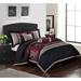 Grand Avenue Liana Embroidered Red and Black 7-Piece Floral Comforter Set