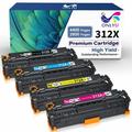 HP 312X Toner Cartridges 312A Toner Cartridges 312X CF380X CF381X CF382X CF383X Toner Cartridges Replacement for HP Color Pro MFP M476 Series Black Cyan Magenta Yellow Toner Cartridges (4-pack)