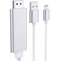 Lightning to HDMI Cable Adapter Compatible for iPhone iPad to TV 6.5ft Apple MFi Certified Lightning Digital AV Adapter 1080p HDTV Connector Cable for iPhone iPad iPod to TV Projector Monitor Silver