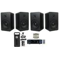 Rockville BLUAMP 150 Amplifier w/ Bluetooth+(4) 6.5 Bookshelf Speakers+Mic