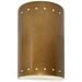 Ambiance 9 1/2"H Gold Perfs Closed LED Outdoor Wall Sconce