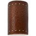 Ambiance 9 1/2"H Hammered Copper Cylinder LED Outdoor Sconce