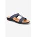 Wide Width Women's Talia Sandals by Easy Street in Navy (Size 7 W)