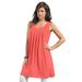 Plus Size Women's Swing Ultimate Tunic Tank by Roaman's in Sunset Coral (Size 1X) Top