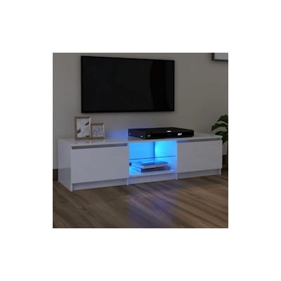 vidaXL TV-Schrank mit LED-Leuchten Hochglanz-Weiß 140x40x35,5 cm