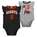 Girls Newborn & Infant Black/Heather Gray San Francisco Giants Little Fan Two-Pack Bodysuit Set