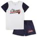 Women's Concepts Sport White/Navy Chicago Bears Plus Size Downfield T-Shirt & Shorts Sleep Set