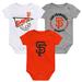 Newborn & Infant Orange/White/Heather Gray San Francisco Giants Biggest Little Fan 3-Pack Bodysuit Set